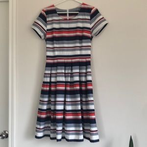 NWT Mikarose striped fit and flare dress size small